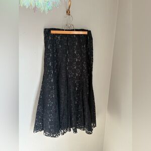 Karen Kane Black Lacy Romantic Ethereal Maxi Skirt‎ Size XL